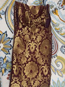 Elegant Brocade Suit - Rich Maroon &amp; Gold