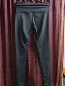 Women's High Waist Dark Grey Polyester Leggings |