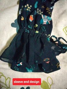 Cute Bunny Print Ruffle Neck Top