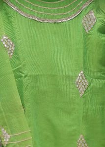 Green Embellished Kurta