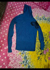 Blue Turtleneck Sweater