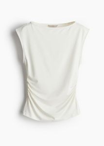 WHITE BOAT NECK TOP