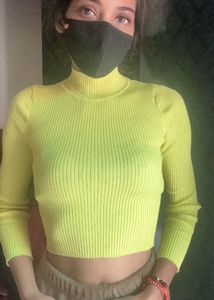 Neon Green Ribbed Top