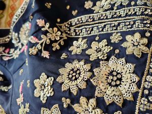 Navy Blue Embroidered Lehenga Choli Set