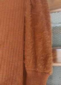 Woolen Brownish Mustard Maxi Dress