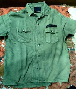 Premium Olive Green Zara Casual / Utility Short Sl