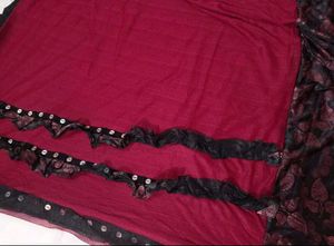 Elegant Maroon &amp; Black Saree