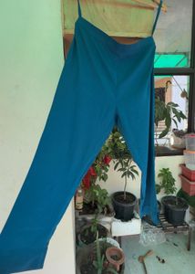 Teal Kurta with Golden Floral Print