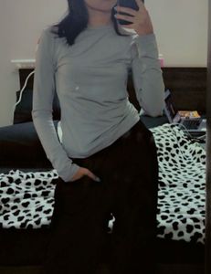 Grey Long Sleeve Top XS