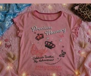 Cute Pink "Memory" Graphic Tee size =M