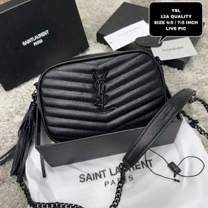 YSL Black Quilted Lou Mini leather shoulder bag WD