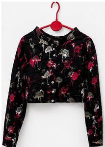 Flamingo Print Crop Top