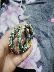 Handcrafted Fabric Bangles (Set Of 2)