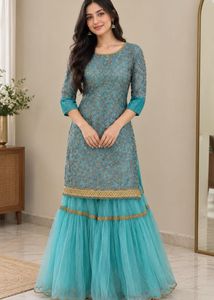 Embellished sharara set