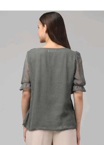 Ruffled Collar Button-Down Top Brand New Stock