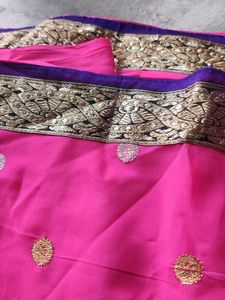 Vibrant Pink Banarasi Silk Saree