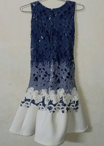 Stunning Blue &amp; White Lace Dress