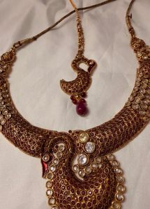 Exquisite Peacock Kundan Necklace Set from Jaipur