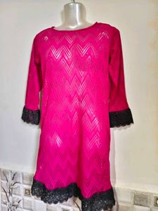 Chic Lace Trim Mini Dress