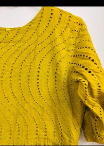 Yellow Ombre Broderie Anglaise Gown