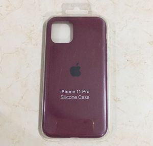 IPhone 11Pro Silicone Cover Case Maroon Wine Colour
