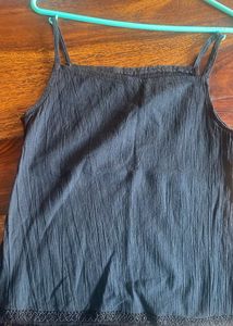Crushed Black Crop Cami Top