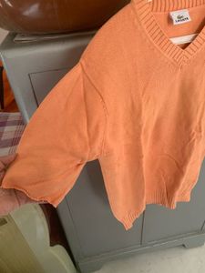 Lacoste Orange V-Neck Sweater