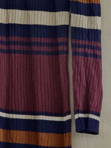 Cozy Striped Long Sleeve Knit Dress