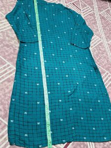 Teal Kurta with Geometric Print