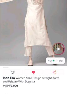 indo era organza kurta cotton set