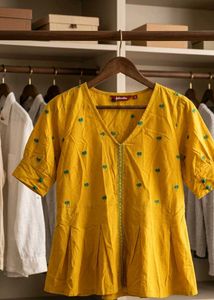 Yellow Embroidered top