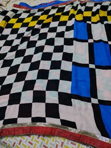 Colorful Geometric Print Saree