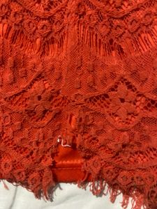 Orange Short Lace Mini Dress
