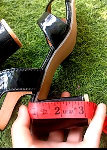 Chic Black Heels with suit and potli set