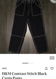 OG HNM Black Wide Leg Jeans with Contrast Stitchin