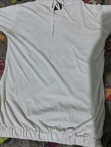 Sparkly White Tunic Top with Pendant