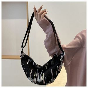 Stylish Black Crescent Hobo Bag