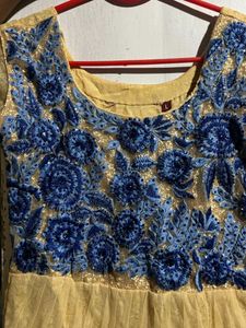 Golden Anarkali Suit For Women