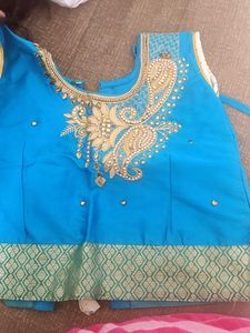 Designer Blue &amp; Cream Lehenga Choli