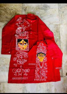 3 Kids Handpainted Kurta Set
