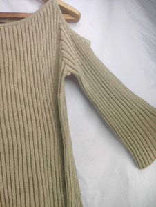 Sparkly Cold Shoulder Knit Top LR-49