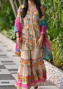 Colorful Printed Sharara Suit