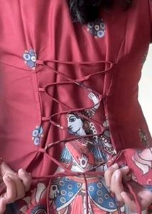 Red Kalamkari Short Kurti