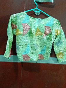Embellished Geometric Print Blouse