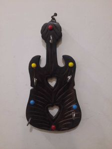 Guitar Shaped Wooden Key Holder