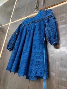 Elegant Blue Lace Gown