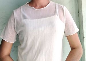 Sheer White Textured Top