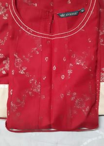 Beautiful Red Kurta with Golden Print