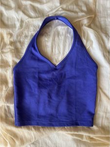 V-Neck Halter Crop Top