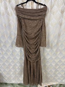 Off-Shoulder Lace fishtail Ruched Dress